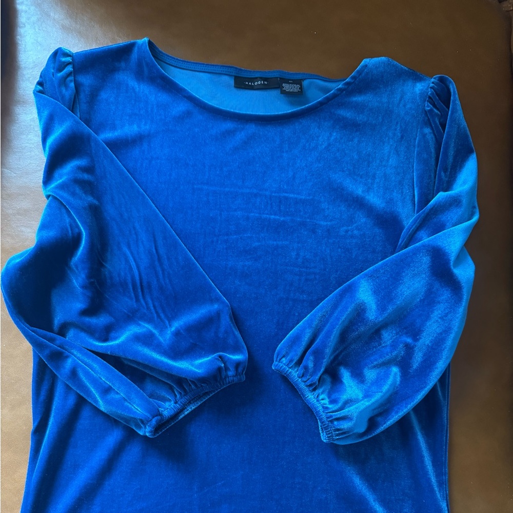 Madewell Royal Blue Velvet Blouse